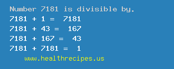 Number 7181 is divisible by the following numbers