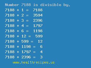 Number 7188 is divisible by the following numbers