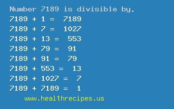 Number 7189 is divisible by the following numbers