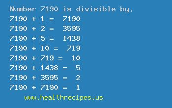 Number 7190 is divisible by the following numbers