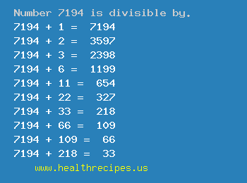 Number 7194 is divisible by the following numbers