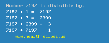 Number 7197 is divisible by the following numbers