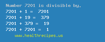Number 7201 is divisible by the following numbers