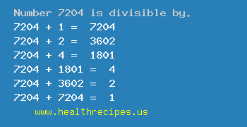 Number 7204 is divisible by the following numbers