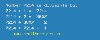 Number 7214 is divisible by the following numbers