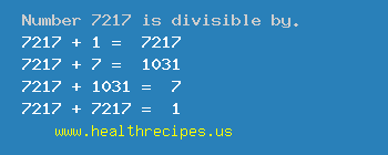 Number 7217 is divisible by the following numbers