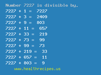 Number 7227 is divisible by the following numbers