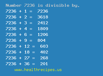 Number 7236 is divisible by the following numbers