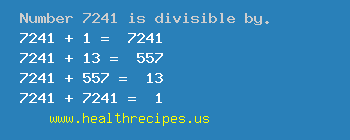 Number 7241 is divisible by the following numbers