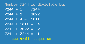 Number 7244 is divisible by the following numbers