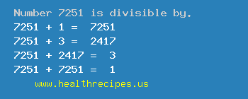 Number 7251 is divisible by the following numbers