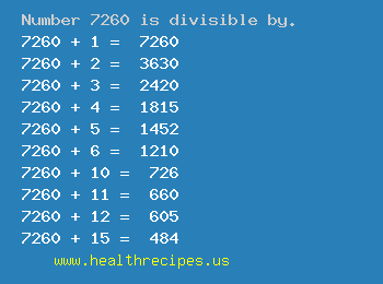 Number 7260 is divisible by the following numbers