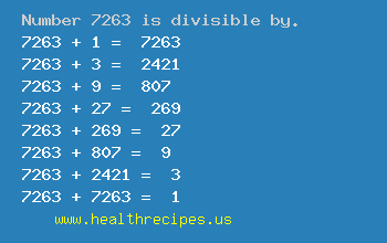 Number 7263 is divisible by the following numbers