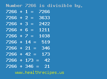 Number 7266 is divisible by the following numbers
