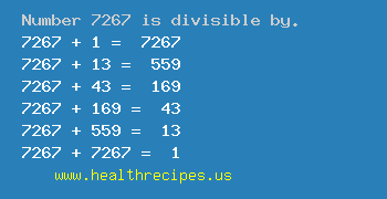 Number 7267 is divisible by the following numbers