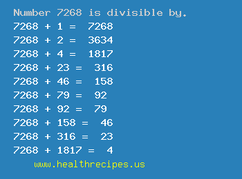 Number 7268 is divisible by the following numbers