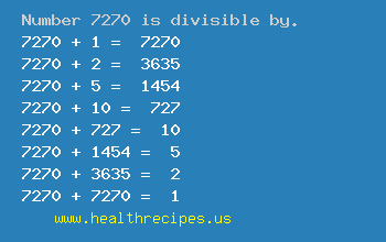 Number 7270 is divisible by the following numbers