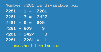 Number 7281 is divisible by the following numbers