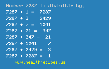 Number 7287 is divisible by the following numbers