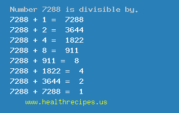 Number 7288 is divisible by the following numbers