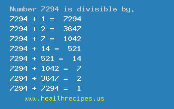 Number 7294 is divisible by the following numbers