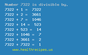 Number 7322 is divisible by the following numbers