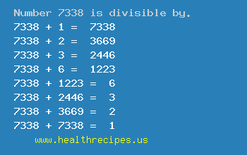 Number 7338 is divisible by the following numbers