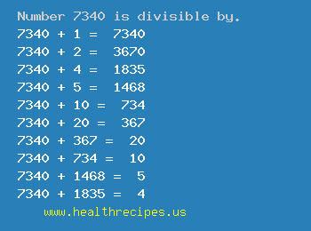 Number 7340 is divisible by the following numbers