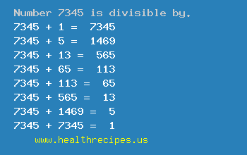 Number 7345 is divisible by the following numbers