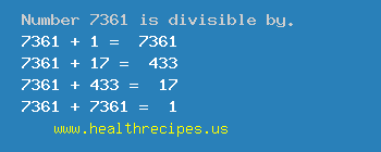 Number 7361 is divisible by the following numbers