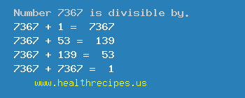 Number 7367 is divisible by the following numbers