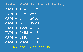 Number 7374 is divisible by the following numbers