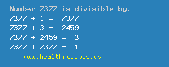 Number 7377 is divisible by the following numbers