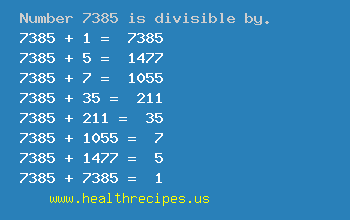 Number 7385 is divisible by the following numbers