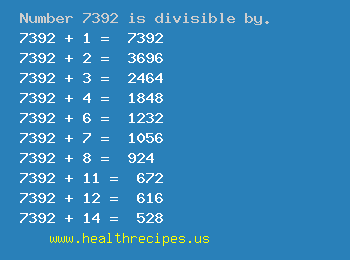 Number 7392 is divisible by the following numbers