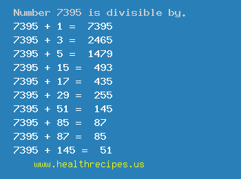 Number 7395 is divisible by the following numbers