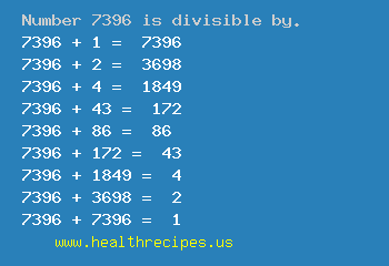 Number 7396 is divisible by the following numbers