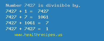 Number 7427 is divisible by the following numbers