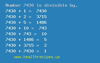 Number 7430 is divisible by the following numbers
