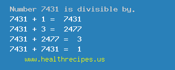 Number 7431 is divisible by the following numbers