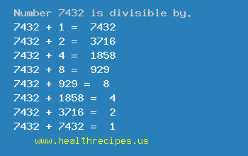 Number 7432 is divisible by the following numbers