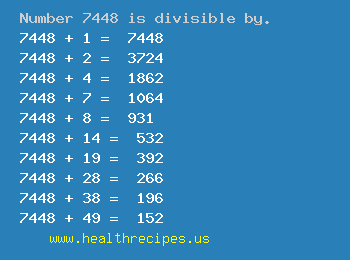 Number 7448 is divisible by the following numbers