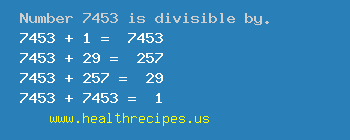 Number 7453 is divisible by the following numbers