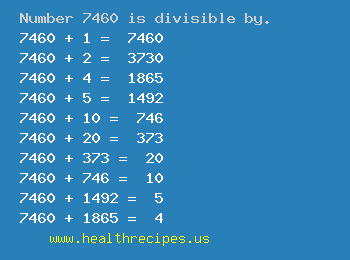 Number 7460 is divisible by the following numbers
