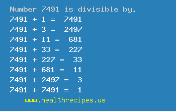 Number 7491 is divisible by the following numbers