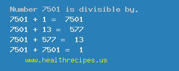Number 7501 is divisible by the following numbers