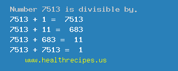 Number 7513 is divisible by the following numbers
