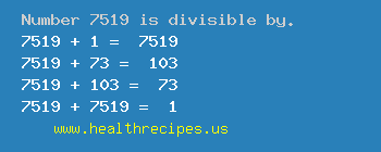 Number 7519 is divisible by the following numbers