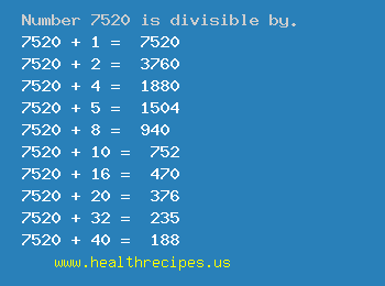 Number 7520 is divisible by the following numbers