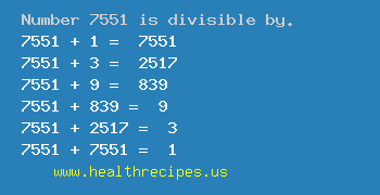 Number 7551 is divisible by the following numbers
